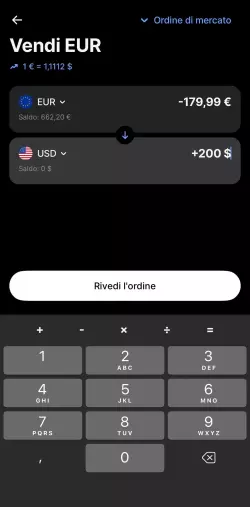 Revolut conversione valuta da app